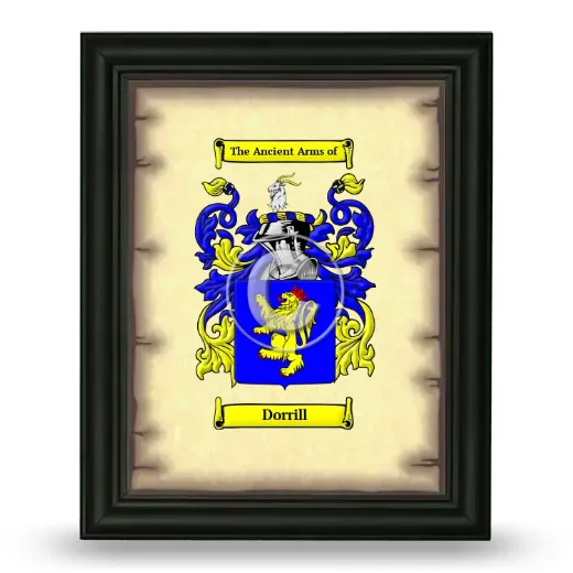 Dorrill Coat of Arms Framed - Black
