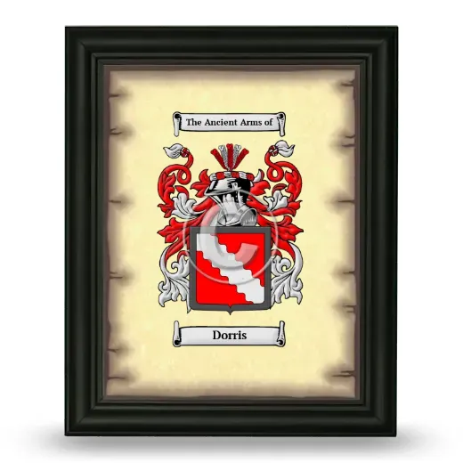 Dorris Coat of Arms Framed - Black