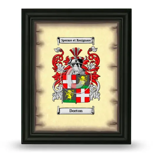 Dorton Coat of Arms Framed - Black