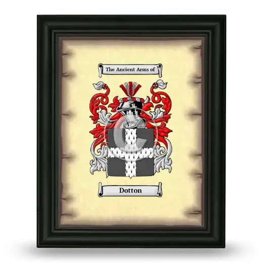 Dotton Coat of Arms Framed - Black