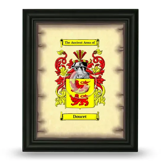 Doucet Coat of Arms Framed - Black