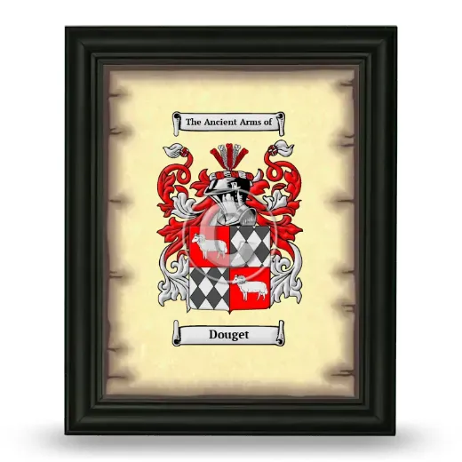 Douget Coat of Arms Framed - Black