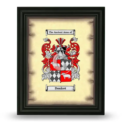 Doulcet Coat of Arms Framed - Black