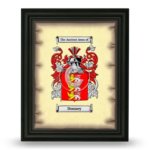 Douney Coat of Arms Framed - Black