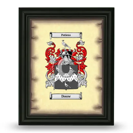 Douw Coat of Arms Framed - Black