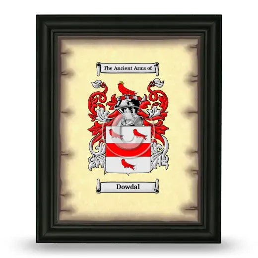 Dowdal Coat of Arms Framed - Black