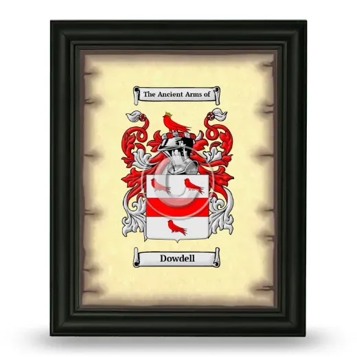 Dowdell Coat of Arms Framed - Black