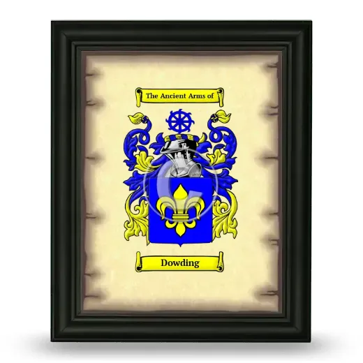 Dowding Coat of Arms Framed - Black