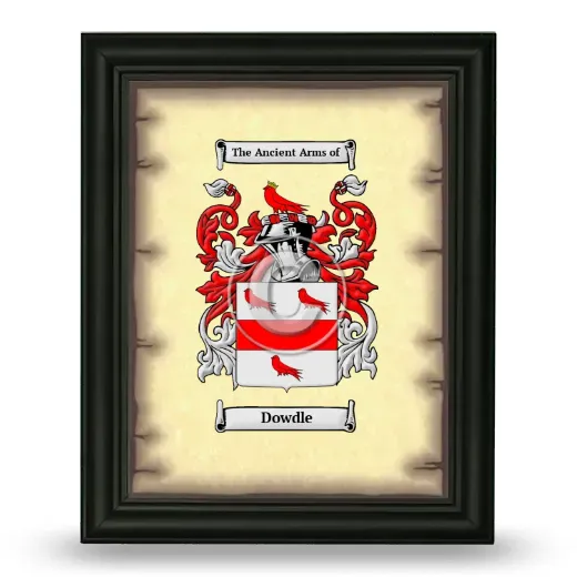 Dowdle Coat of Arms Framed - Black