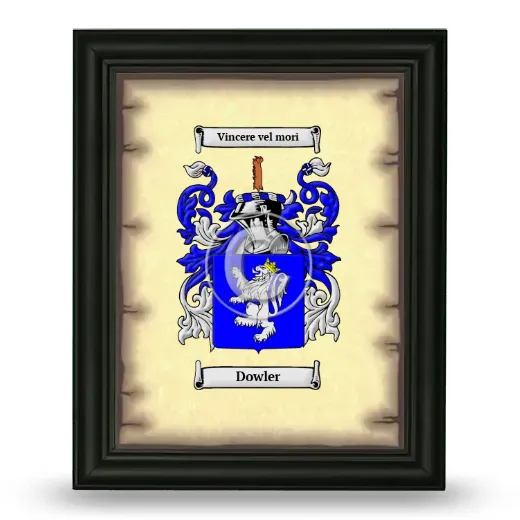 Dowler Coat of Arms Framed - Black