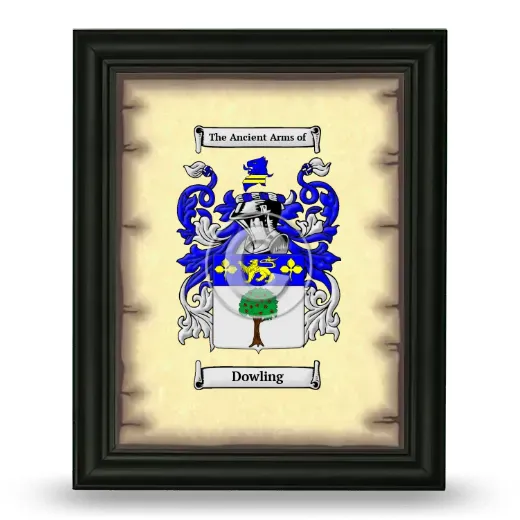 Dowling Coat of Arms Framed - Black