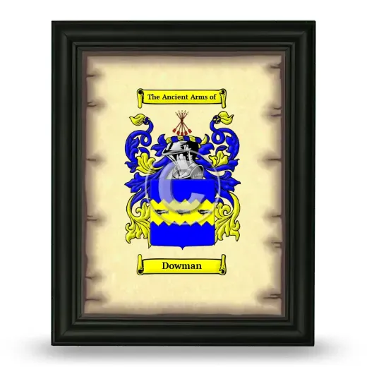 Dowman Coat of Arms Framed - Black