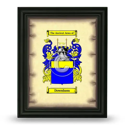 Downham Coat of Arms Framed - Black