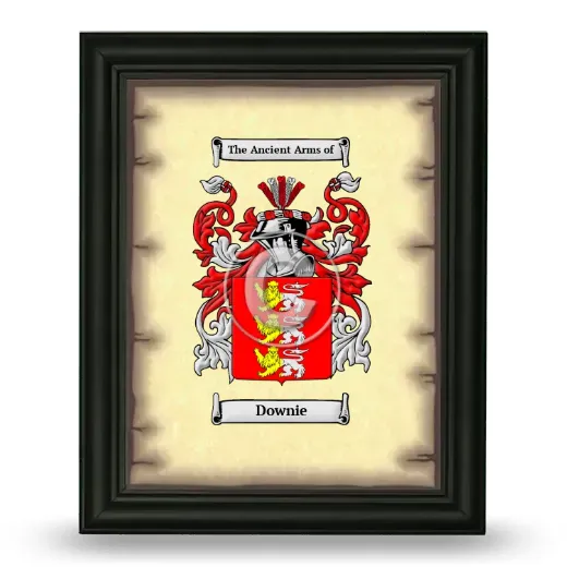 Downie Coat of Arms Framed - Black