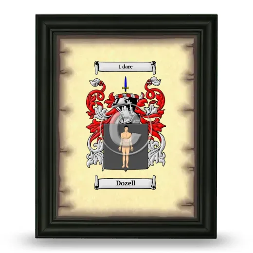 Dozell Coat of Arms Framed - Black