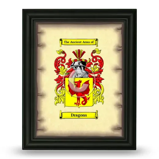 Dragons Coat of Arms Framed - Black