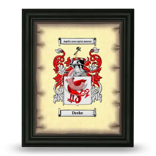 Dreke Coat of Arms Framed - Black