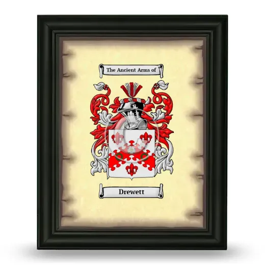 Drewett Coat of Arms Framed - Black
