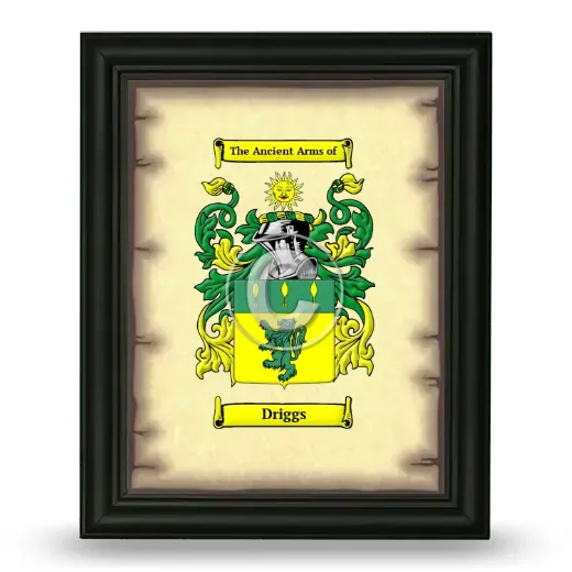 Driggs Coat of Arms Framed - Black