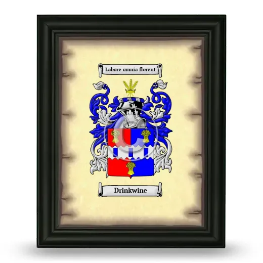 Drinkwine Coat of Arms Framed - Black