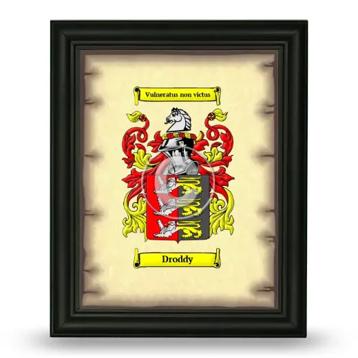 Droddy Coat of Arms Framed - Black
