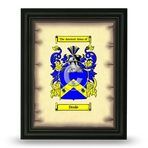 Drole Coat of Arms Framed - Black