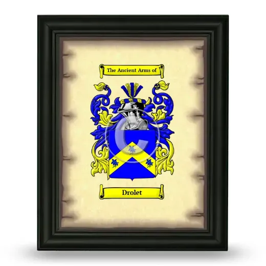 Drolet Coat of Arms Framed - Black