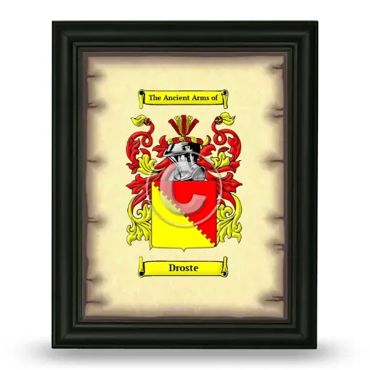 Droste Coat of Arms Framed - Black