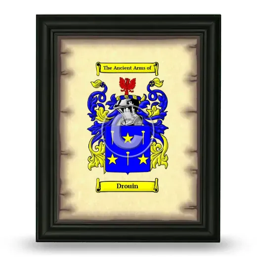 Drouin Coat of Arms Framed - Black