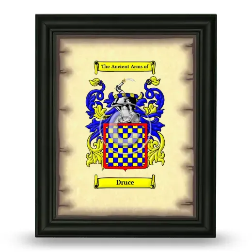 Druce Coat of Arms Framed - Black