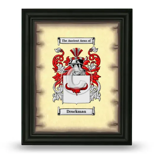 Druckman Coat of Arms Framed - Black
