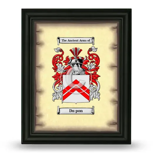 Du pon Coat of Arms Framed - Black