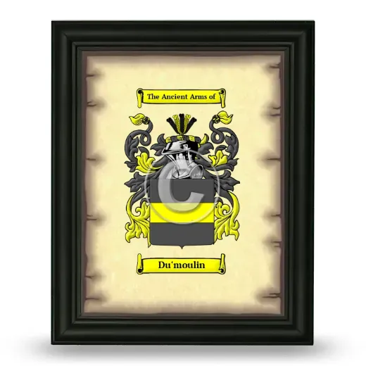 Du'moulin Coat of Arms Framed - Black