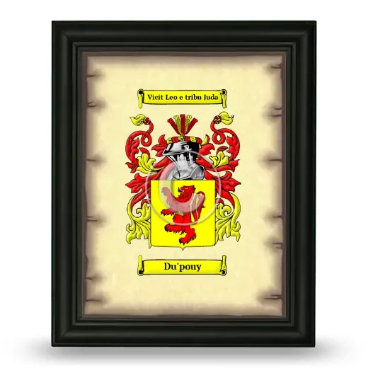 Du'pouy Coat of Arms Framed - Black