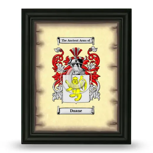 Duane Coat of Arms Framed - Black