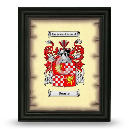 Duarte Coat of Arms Framed - Black