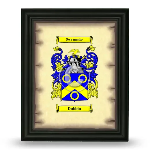 Dubbin Coat of Arms Framed - Black