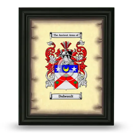 Dubeault Coat of Arms Framed - Black