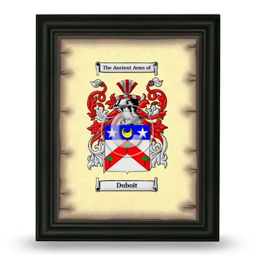 Duboit Coat of Arms Framed - Black