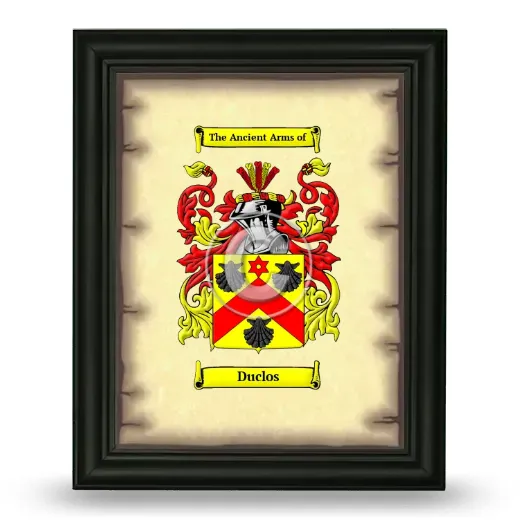 Duclos Coat of Arms Framed - Black