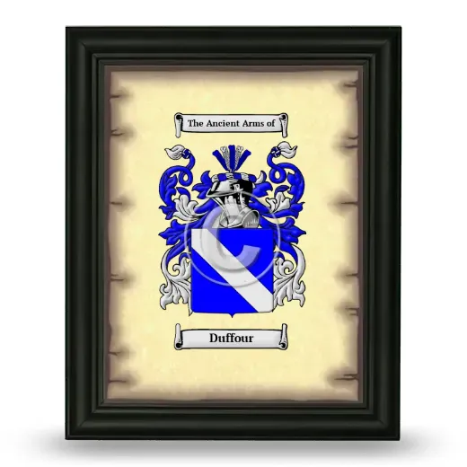 Duffour Coat of Arms Framed - Black