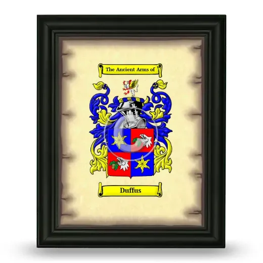 Duffus Coat of Arms Framed - Black