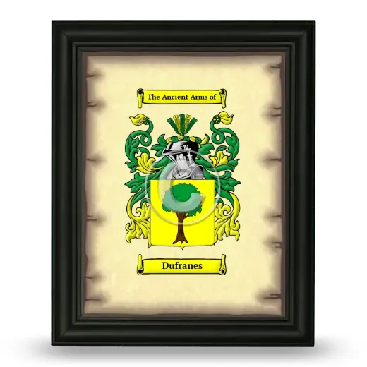 Dufranes Coat of Arms Framed - Black