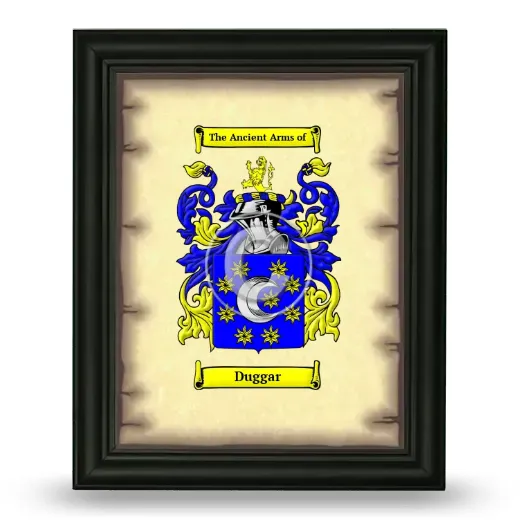 Duggar Coat of Arms Framed - Black