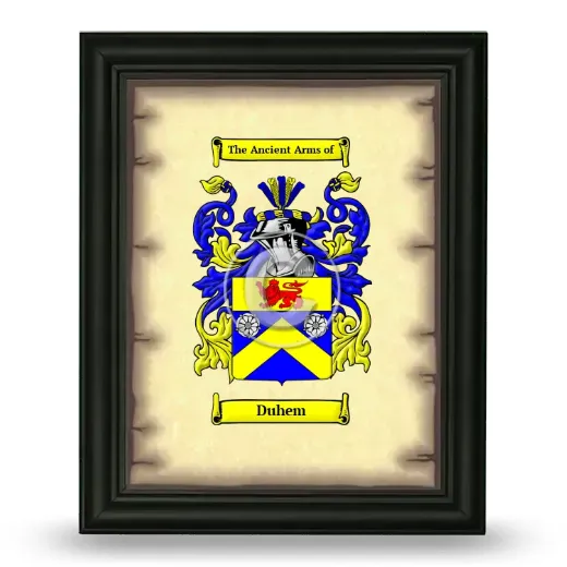 Duhem Coat of Arms Framed - Black