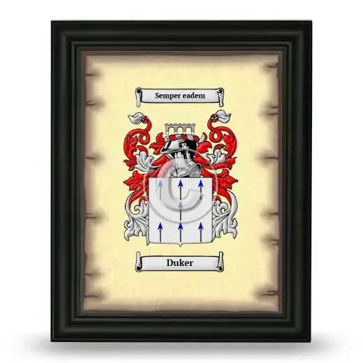 Duker Coat of Arms Framed - Black