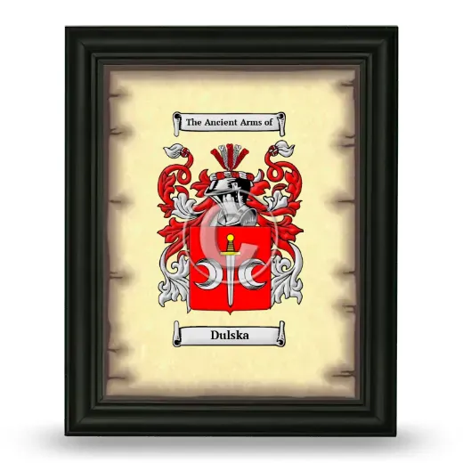 Dulska Coat of Arms Framed - Black