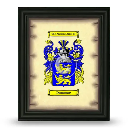 Dumonte Coat of Arms Framed - Black