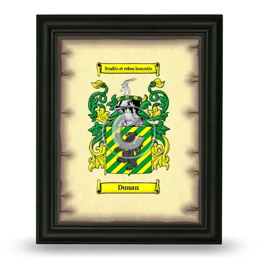 Dunan Coat of Arms Framed - Black