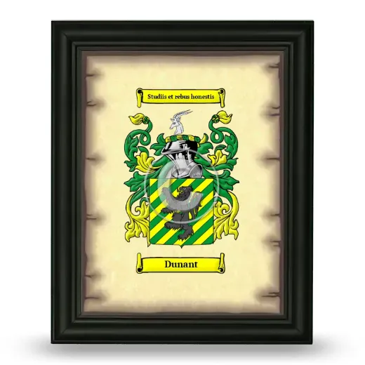 Dunant Coat of Arms Framed - Black